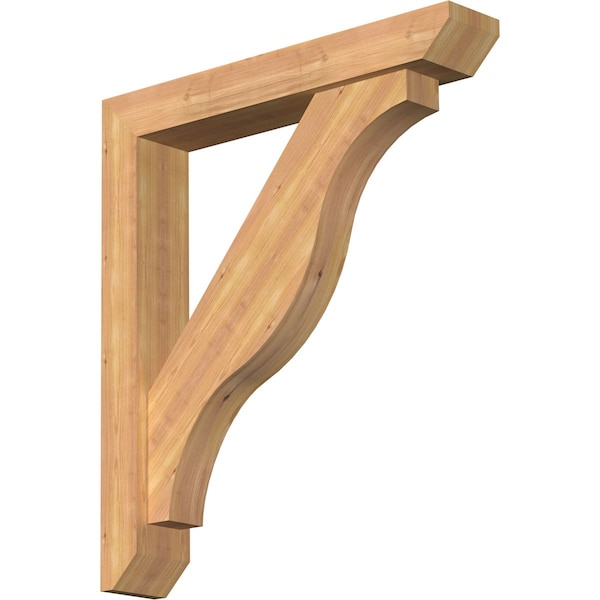 Ekena Millwork Funston Slat Smooth Bracket w/ Offset Brace, Western Red Cedar, 5 1/2"W x 32"D x 36"H BKT0604X32X36FST06SWR - main
